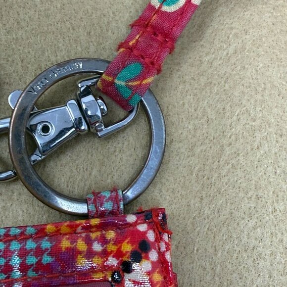 Vera Bradley Rumba Multicolor ID Badge Holder & Lanyard With Keyring Pink Blue - Picture 4 of 6